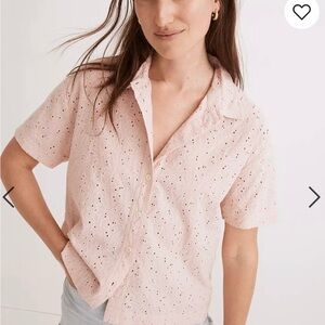 Madewell Lace Eyelet Button Down